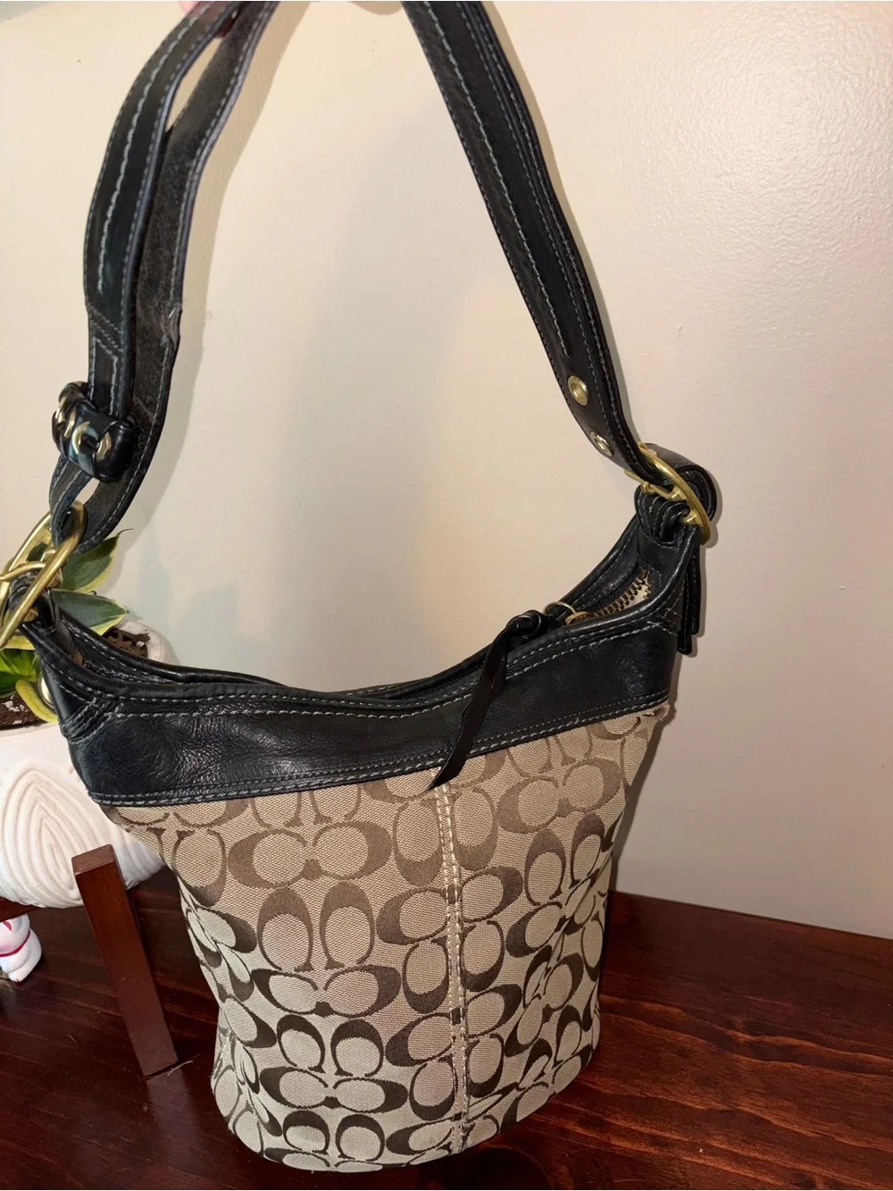 Coach Bleecker Signature Canvas Hobo Bucket Vintage Legacy Y2K Bag #11437